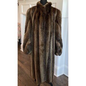 Vintage Beaver Fur Coat by A.J. Gervais Long Full Length Winter Overcoat